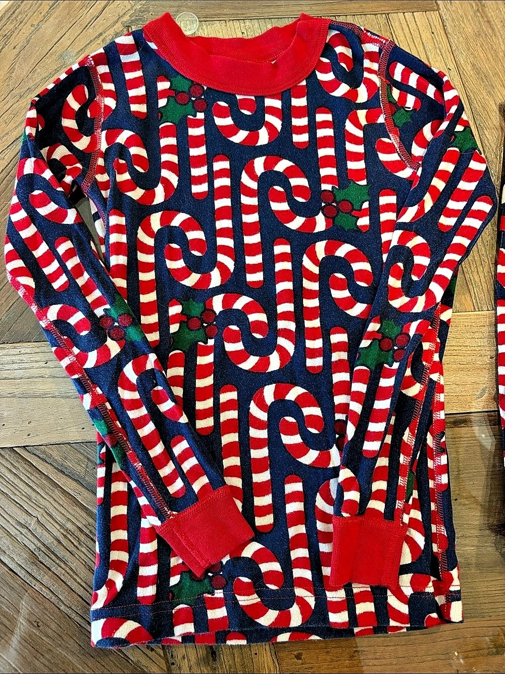 Hanna Andersson Long John candy cane Pajamas in Organic Cotton 6-7